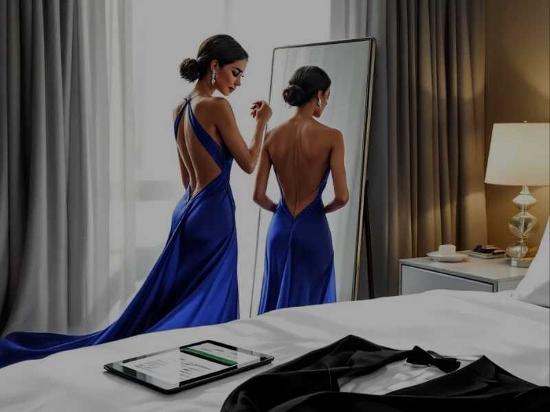 escort dressed for corporate event